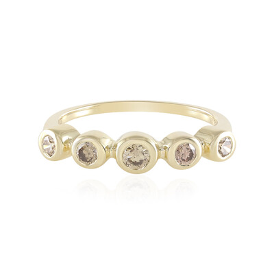 9K SI2 Champagne Diamond Gold Ring