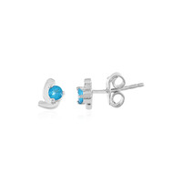 Neon Blue Apatite Silver Earrings