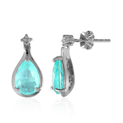 Blue Pastel Quartz Silver Earrings