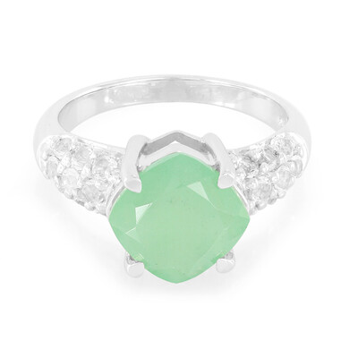 Green Chalcedony Silver Ring