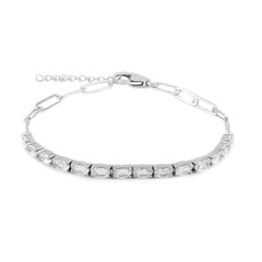 White Topaz Silver Bracelet