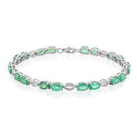 Zambian Emerald Silver Bracelet