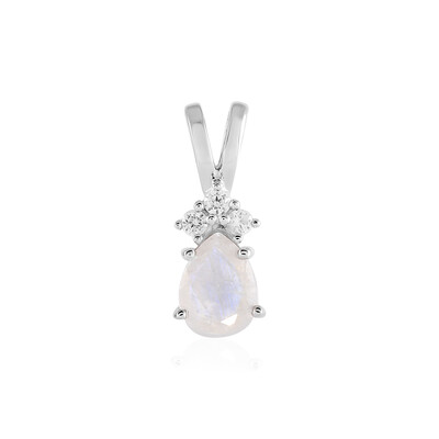 Rainbow Moonstone Silver Pendant