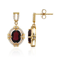 Indian Garnet Silver Earrings