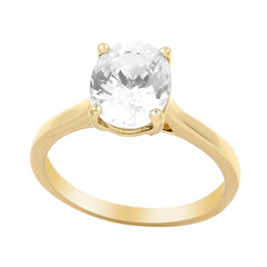 9K Zircon Gold Ring