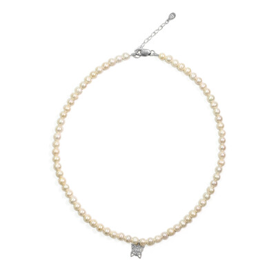 Freshwater pearl Silver Necklace (TPC)