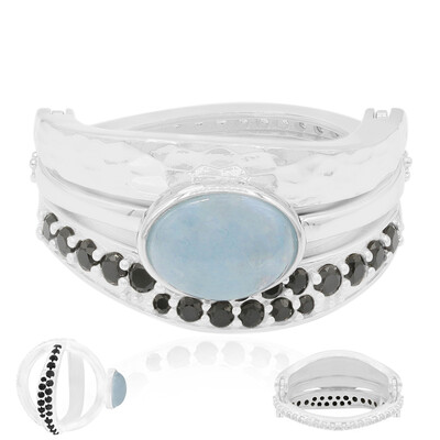 Blue Jade Silver Ring