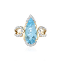 9K Swiss Blue Topaz Gold Ring (SUHANA)