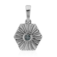 Sky Blue I1 Diamond Silver Pendant