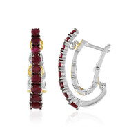 Burmese Ruby Silver Earrings (Gems en Vogue)