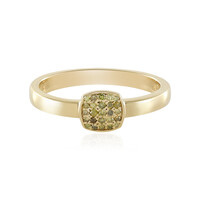 I3 Yellow Diamond Silver Ring