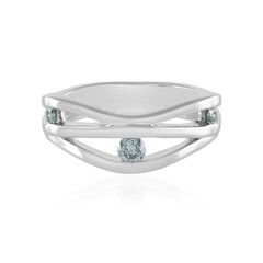 I2 Blue Diamond Silver Ring