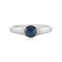 Blue Star Sapphire Silver Ring