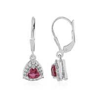 Rubellite Silver Earrings