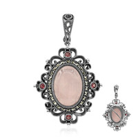 Rose Quartz Silver Brooch (Annette classic)