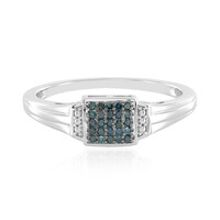 I1 Blue Diamond Silver Ring