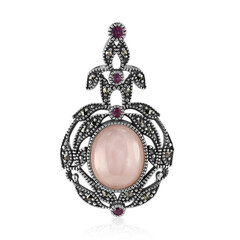 Rose Quartz Silver Pendant (Annette classic)