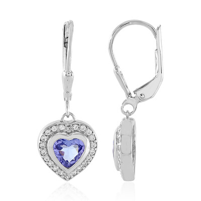 Unheated Tanzanite Silver Earrings