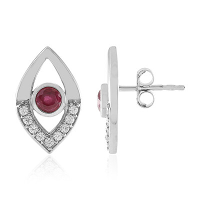 Madagascar Ruby Silver Earrings