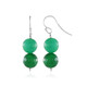 Green Agate Silver Earrings