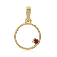 9K Red Beryl Gold Pendant