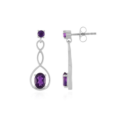 Zambian Amethyst Silver Earrings