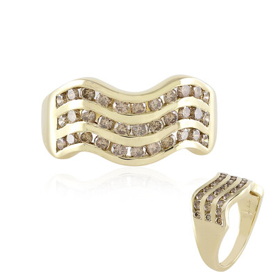 9K I2 Champagne Diamond Gold Ring (de Melo)