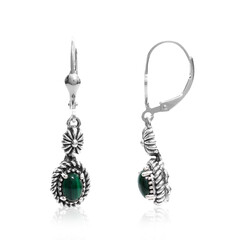 Malachite Silver Earrings (Desert Chic)