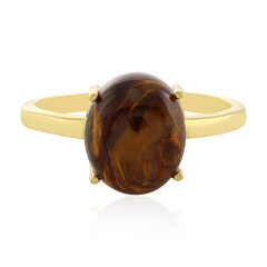 Golden Pietersite Silver Ring