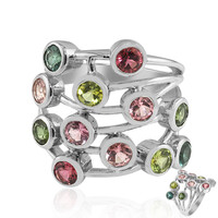 Fancy Tourmaline Silver Ring