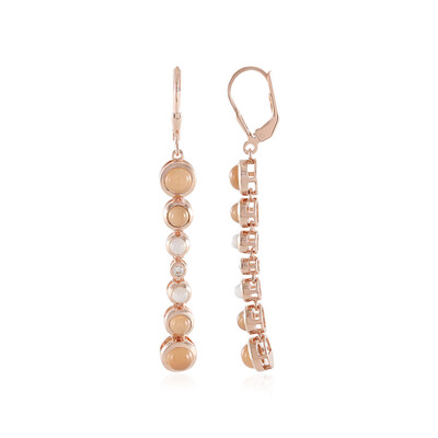 Peach Moonstone Silver Earrings (KM by Juwelo)