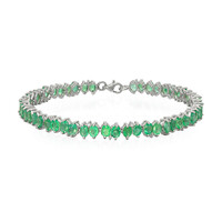 Zambian Emerald Silver Bracelet