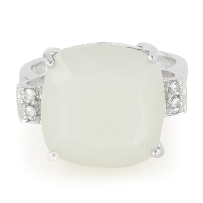 White Moonstone Silver Ring