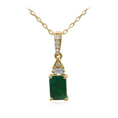 14K AAA Zambian Emerald Gold Necklace (CIRARI)