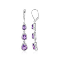 Siberian Amethyst Silver Earrings