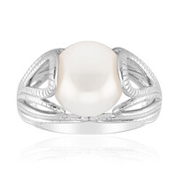 White Freshwater Pearl Silver Ring (Michelle Albala)