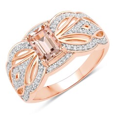 9K AAA Morganite Gold Ring (SUHANA)