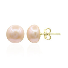 Orange Freshwater Pearl Silver Earrings (TPC)