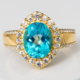 Paraiba Color Topaz Silver Ring