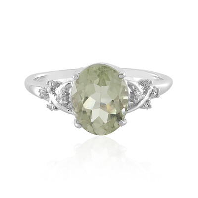 Green Amethyst Silver Ring