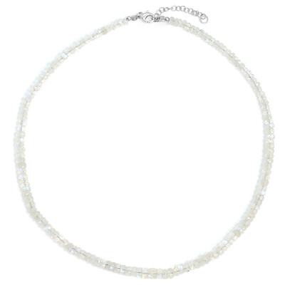 Rainbow Moonstone Silver Necklace