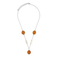 Cognac Baltic Amber Silver Necklace