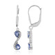 Unheated Ceylon Blue Sapphire Silver Earrings