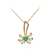 10K AAA Zambian Emerald Gold Necklace