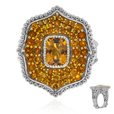 Madeira Citrine Silver Ring (Dallas Prince Designs)