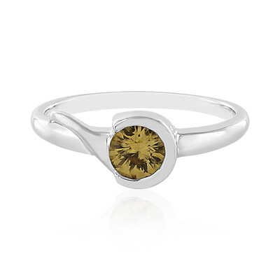 Yellow Zircon Silver Ring