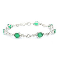 Zambian Emerald Silver Bracelet