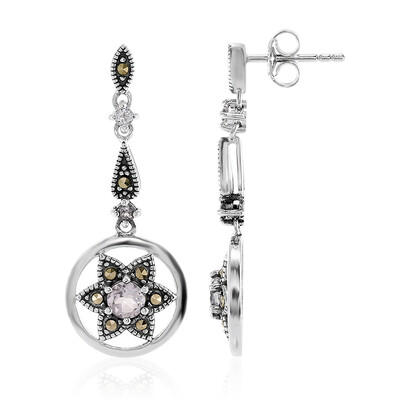 White Topaz Silver Earrings