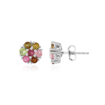 Fancy Tourmaline Silver Earrings