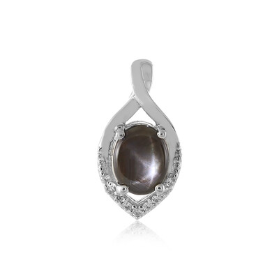 Black Star Sapphire Silver Pendant